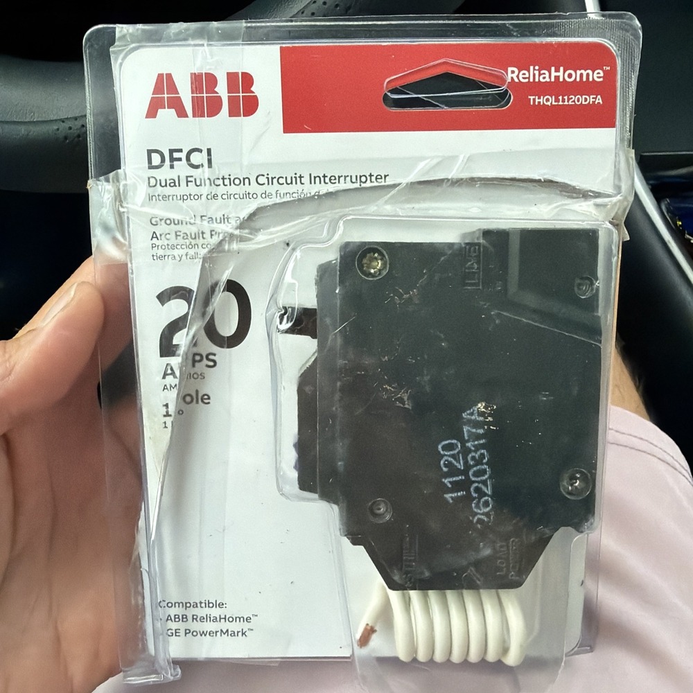 ABB GE THQL1120DF 1 Pole 20 Amp 120V AFCI/GFCI DUAL Circuit Breaker